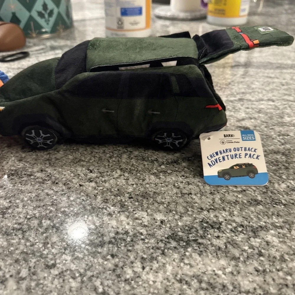 BARK SUBARU chewbaru outback adventure pack dog‎ toy 2026 NEW 2 toys in 1